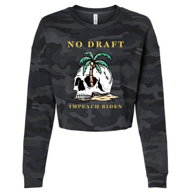 No Military Draft | Anti War Peace Cropped Pullover Crew