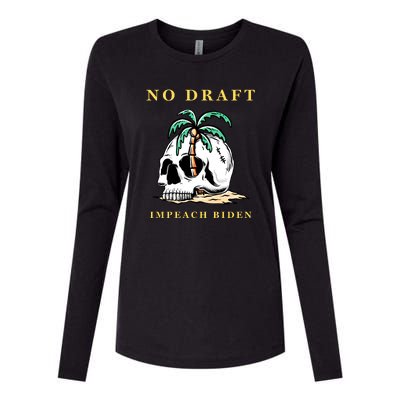 No Military Draft | Anti War Peace Womens Cotton Relaxed Long Sleeve T-Shirt