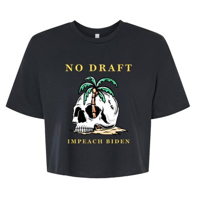 No Military Draft | Anti War Peace Bella+Canvas Jersey Crop Tee