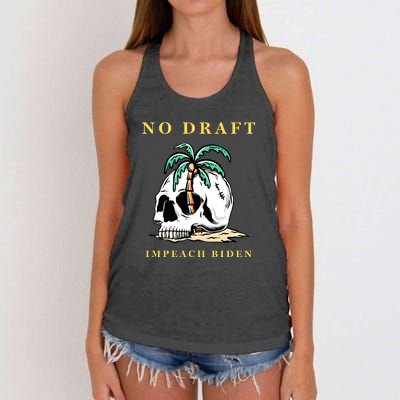 No Military Draft | Anti War Peace Women's Knotted Racerback Tank