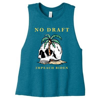 No Military Draft | Anti War Peace Women's Racerback Cropped Tank