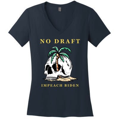 No Military Draft | Anti War Peace Women's V-Neck T-Shirt