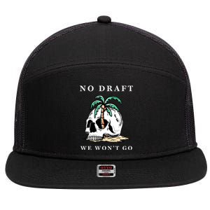 No Military Draft | Anti War Peace 7 Panel Mesh Trucker Snapback Hat