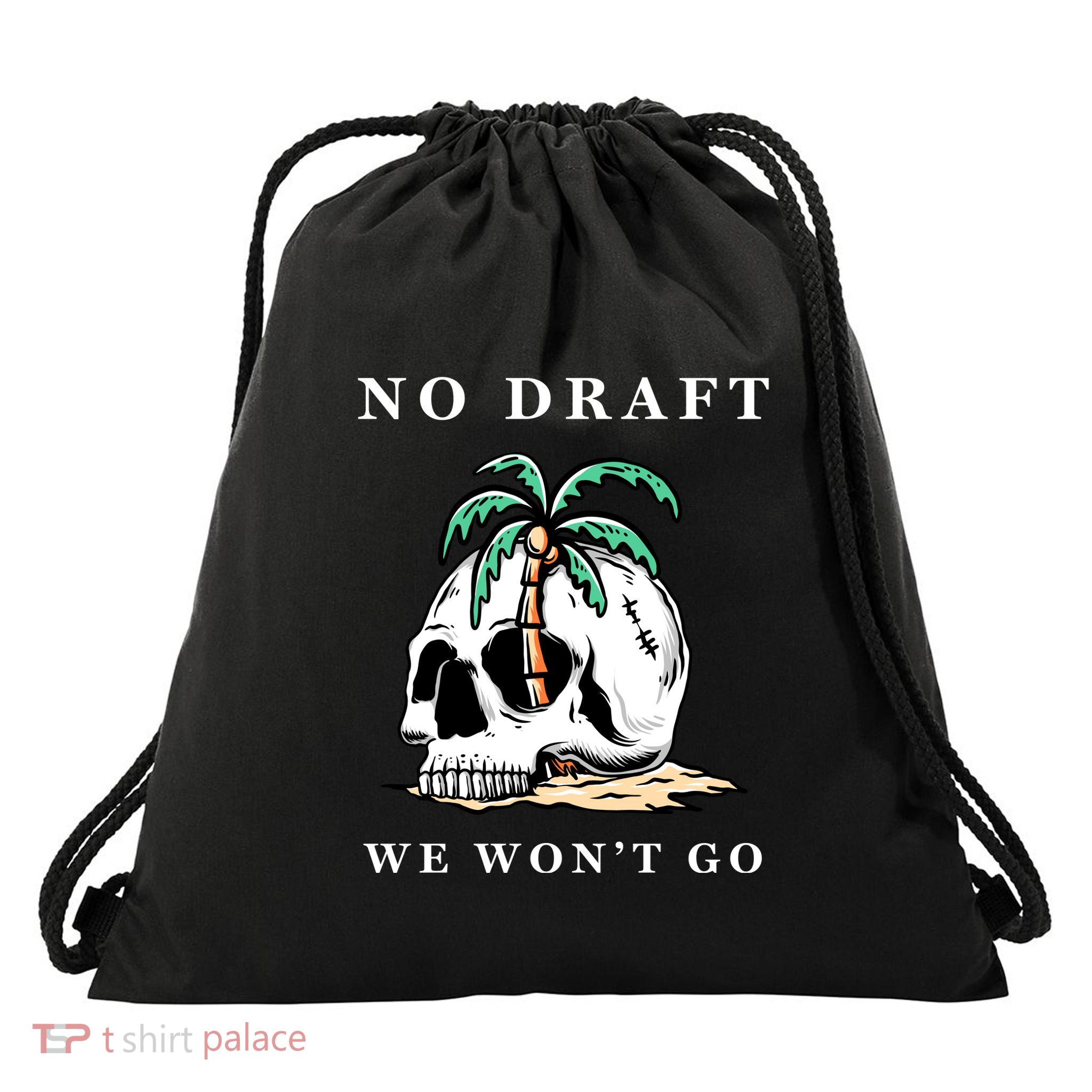 No Military Draft | Anti War Peace Drawstring Bag