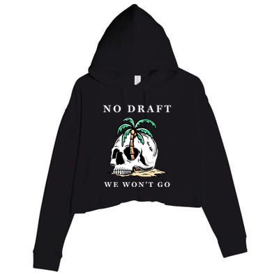 No Military Draft | Anti War Peace Crop Fleece Hoodie