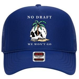 No Military Draft | Anti War Peace High Crown Mesh Back Trucker Hat