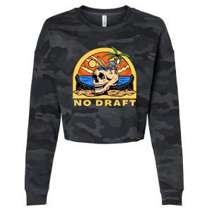 No Military Draft | Anti War Peace Cropped Pullover Crew