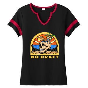 No Military Draft | Anti War Peace Ladies Halftime Notch Neck Tee