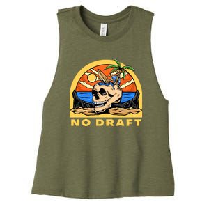 No Military Draft | Anti War Peace Women's Racerback Cropped Tank