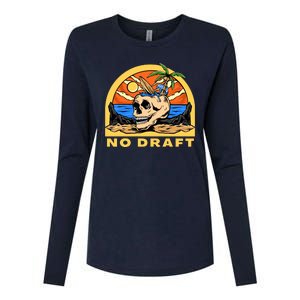 No Military Draft | Anti War Peace Womens Cotton Relaxed Long Sleeve T-Shirt