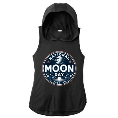 National Moon Day Great Gift Ladies PosiCharge Tri-Blend Wicking Draft Hoodie Tank