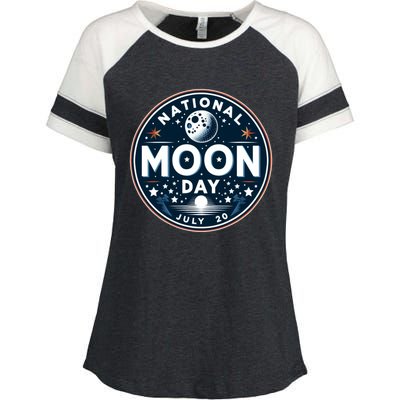 National Moon Day Great Gift Enza Ladies Jersey Colorblock Tee