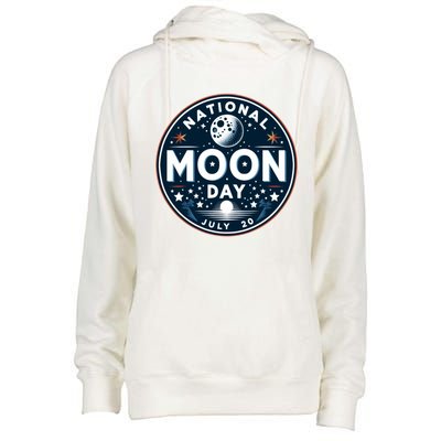 National Moon Day Great Gift Womens Funnel Neck Pullover Hood