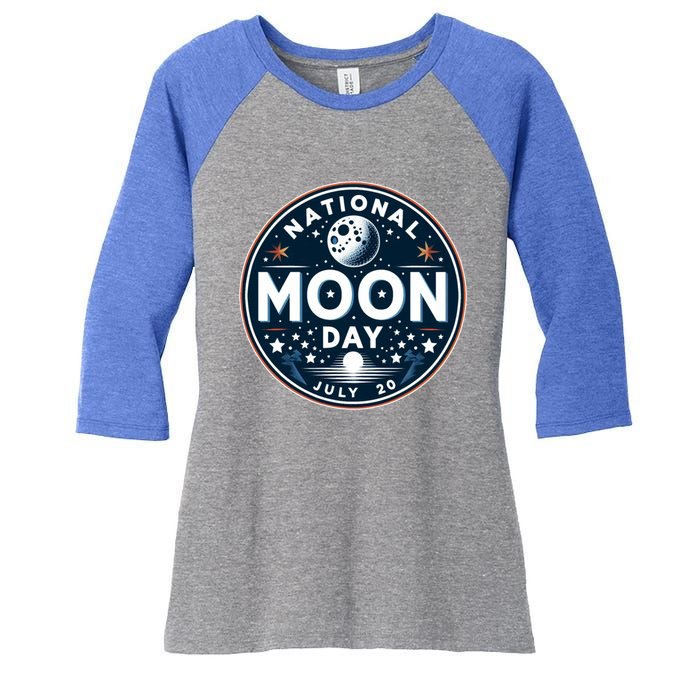 National Moon Day Great Gift Women's Tri-Blend 3/4-Sleeve Raglan Shirt