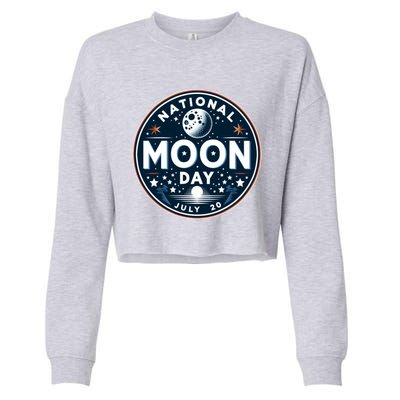 National Moon Day Great Gift Cropped Pullover Crew