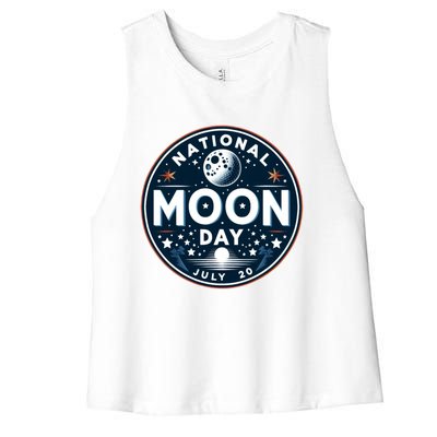 National Moon Day Great Gift Women's Racerback Cropped Tank