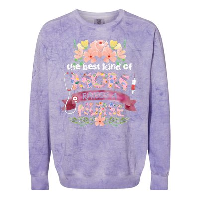 Nurses Mother's Day The Best Kind Of Mom Raises A Nurse Colorblast Crewneck Sweatshirt