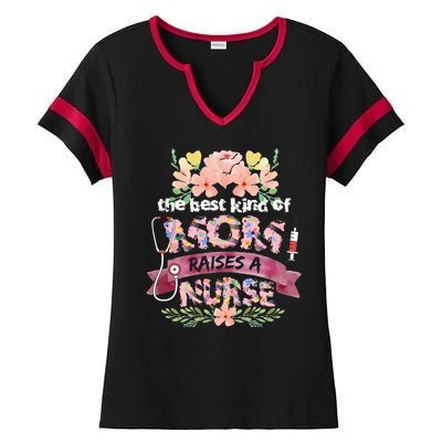 Nurses Mother's Day The Best Kind Of Mom Raises A Nurse Ladies Halftime Notch Neck Tee