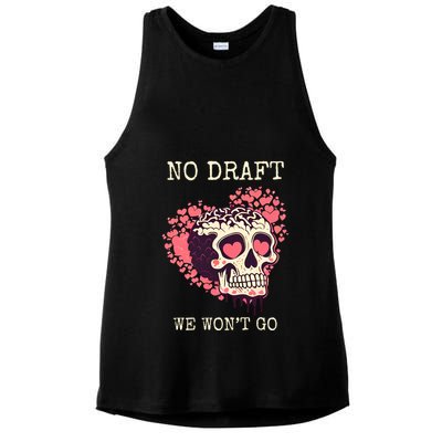 No Military Draft | Anti War Peace Ladies PosiCharge Tri-Blend Wicking Tank