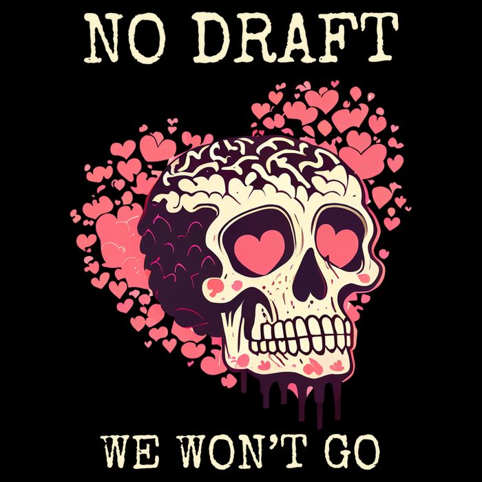No Military Draft | Anti War Peace Drawstring Bag