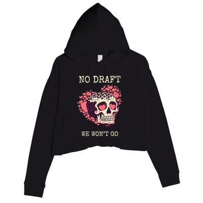 No Military Draft | Anti War Peace Crop Fleece Hoodie