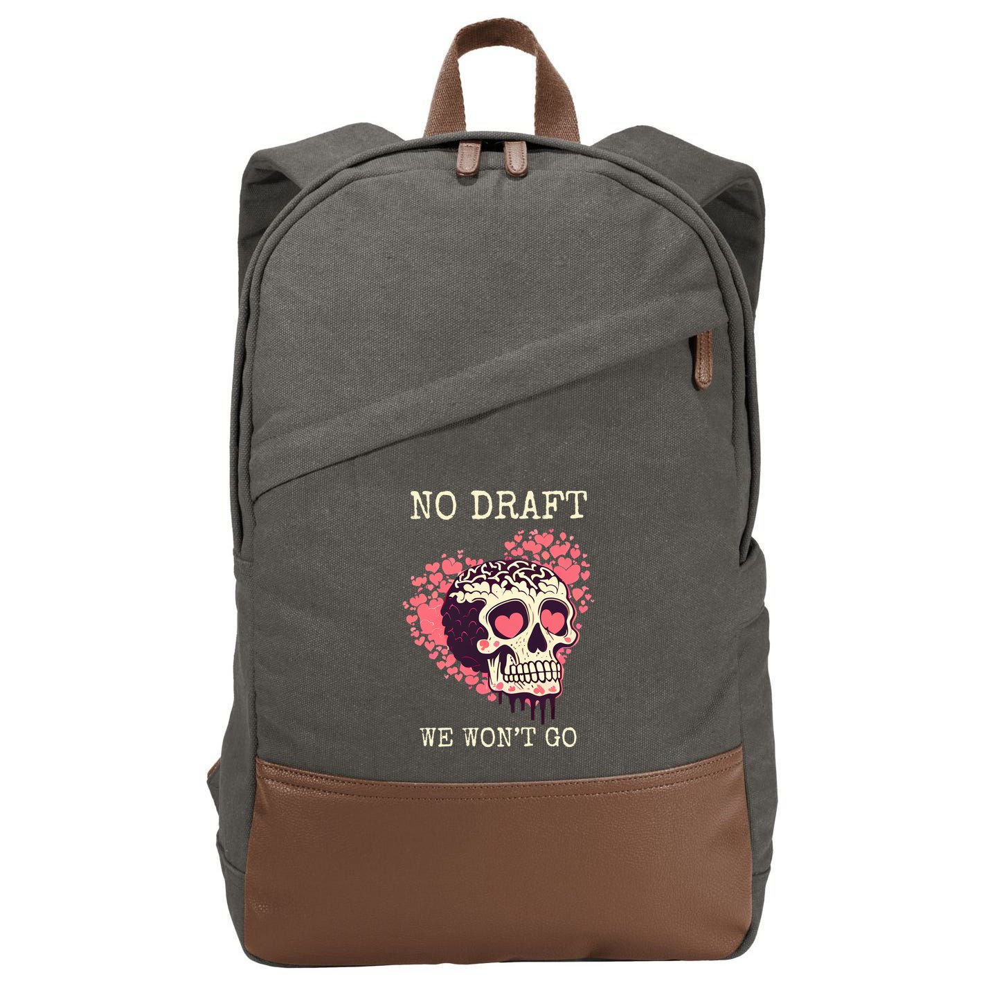 No Military Draft | Anti War Peace Cotton Canvas Backpack
