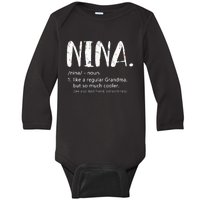 Nina Mothers Day Idea Cute Grandma Nina Baby Long Sleeve Bodysuit