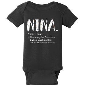 Nina Mothers Day Idea Cute Grandma Nina Baby Bodysuit