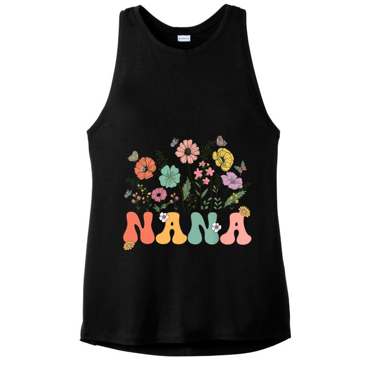 Nana Mothers Day For Grandma Wildflower Floral Women  Ladies PosiCharge Tri-Blend Wicking Tank