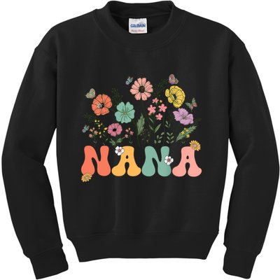 Nana Mothers Day For Grandma Wildflower Floral Women  Kids Sweatshirt