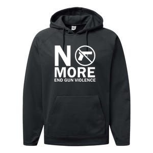 No More End Gun Violence Gun Control Wear Orange Performance Fleece Hoodie