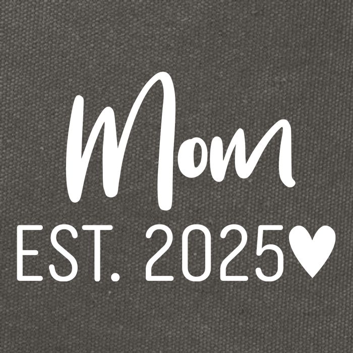 New Mom Est. 2025 Cotton Canvas Backpack