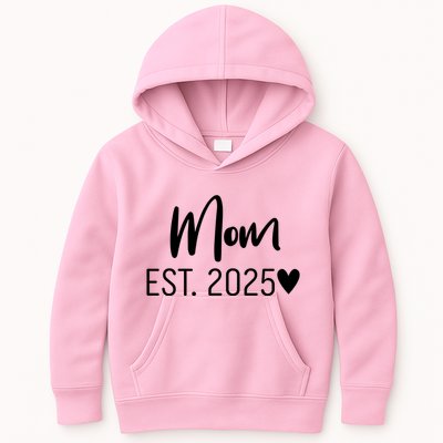 New Mom Est. 2025 Kids Hoodie