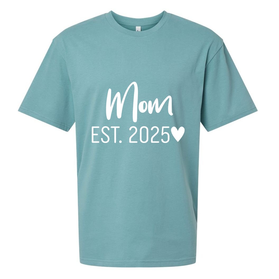 New Mom Est. 2025 Sueded Cloud Jersey T-Shirt