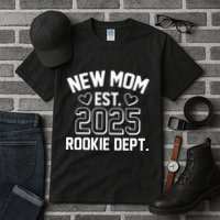 New Mom Est 2025 Rookie Department Tall T-Shirt