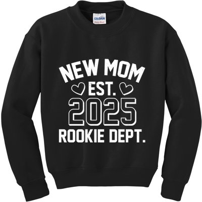 New Mom Est 2025 Rookie Department Kids Sweatshirt