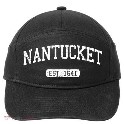 Nantucket Massachusetts Est 1641 Gift 7-Panel Snapback Hat