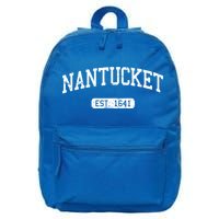 Nantucket Massachusetts Est 1641 Gift 16 in Basic Backpack