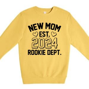 New Mom Est 2024 Rookie Department Premium Crewneck Sweatshirt