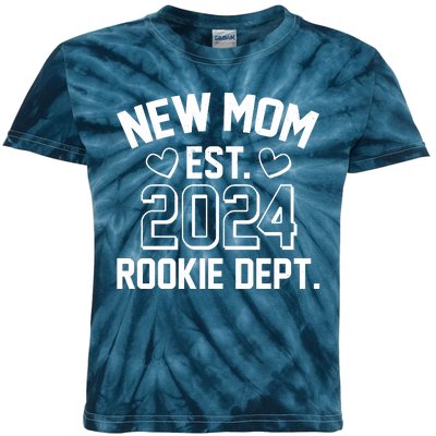 New Mom Est 2024 Rookie Department Kids Tie-Dye T-Shirt