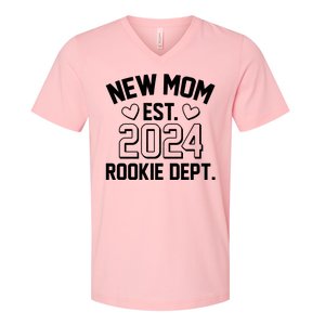 New Mom Est 2024 Rookie Department V-Neck T-Shirt