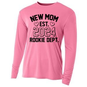 New Mom Est 2024 Rookie Department Cooling Performance Long Sleeve Crew