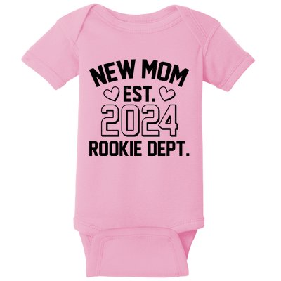 New Mom Est 2024 Rookie Department Baby Bodysuit