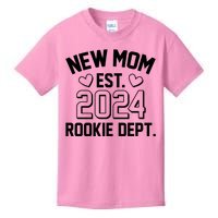 New Mom Est 2024 Rookie Department Kids T-Shirt