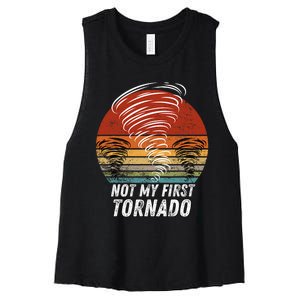 Not My First Tornado Funny Quote Not My First Tornado Women's Racerback Cropped Tank