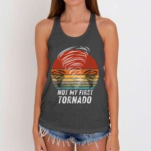 Not My First Tornado Funny Quote Not My First Tornado Women's Knotted Racerback Tank