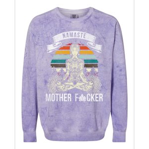 Namaste Mother F Funny Yoga Gift Cute Gift Colorblast Crewneck Sweatshirt