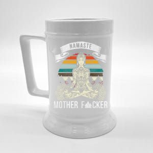 Namaste Mother F Funny Yoga Gift Cute Gift Beer Stein