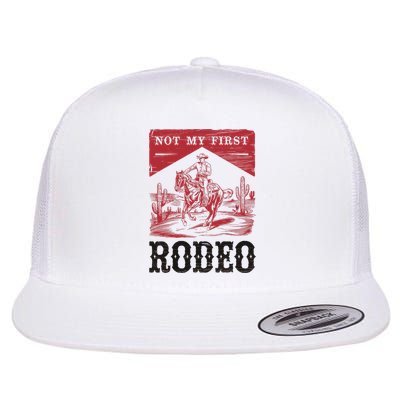 Not My First Rodeo, Vintage Bronc Riding Cowboy Rodeo Flatbill Hat