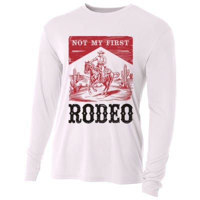 Not My First Rodeo, Vintage Bronc Riding Cowboy Rodeo Cooling Performance Long Sleeve Crew